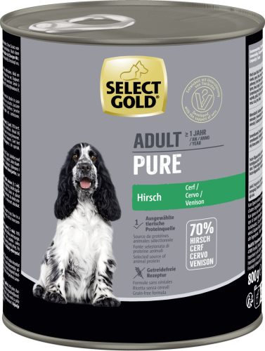 SELECT GOLD Pure kutya konzerv adult szarvas 6x800g