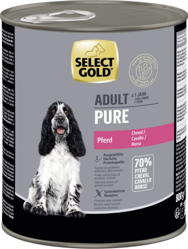Select Gold Pure kutya konzerv adult lóhús 6x800g