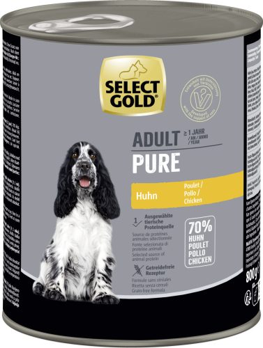 Select Gold Pure kutya konzerv adult csirke 6x800g