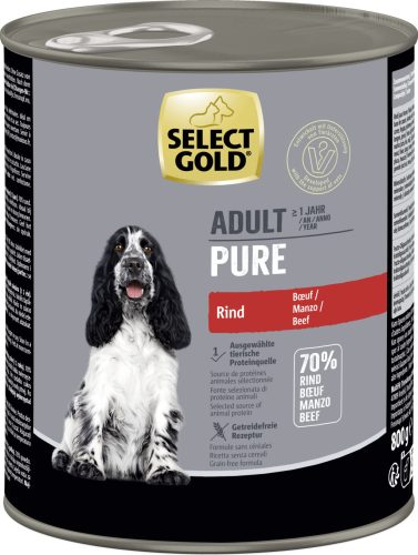 SELECT GOLD Pure kutya konzerv adult marha 6x800g