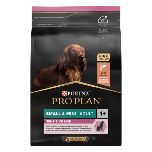 Pro Plan Small & Mini Adult Sensitive Skin lazacban gazdag száraz kutyaeledel 3kg