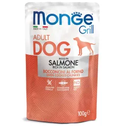 MONGE Grill kutya tasak adult lazac 24x100g