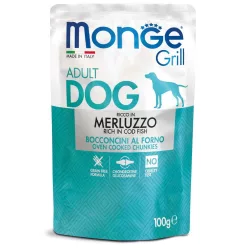 MONGE Grill kutya tasak adult tőkehal 24x100g