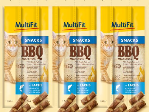 MultiFit BBQ Meat Sticks macska jutalomfalat lazac 40g 8db