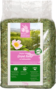 Real Nature kisemlős eledel zöld réti széna rózsás 750g