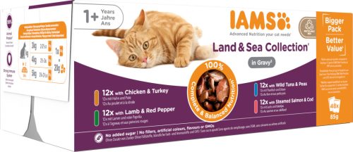 IAMS Advanced Nutrition macska tasak MP Land&Sea in gravy 48x85g