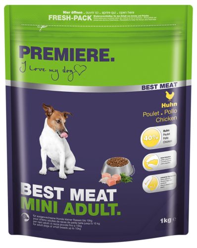 Premiere Best Meat száraz kutyaeledel mini adult csirke 1kg