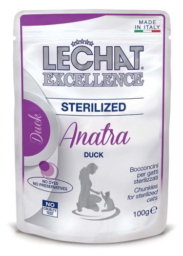 LeChat Excellence macska tasak steril kacsa 24x100g