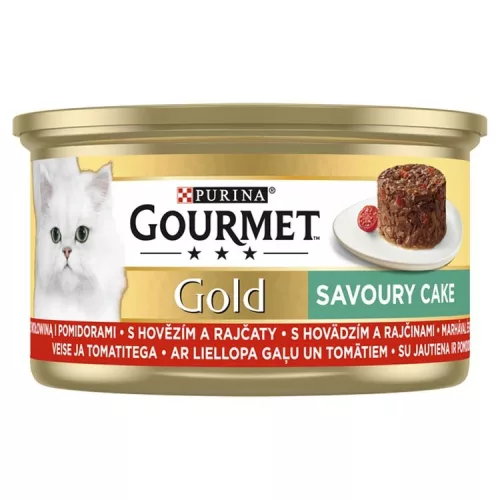 Gourmet Gold macska konzerv savoury marha és paradicsom 12x85g