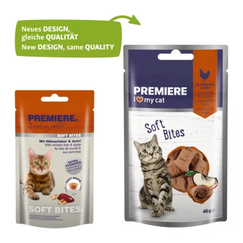 Premiere Soft Bites macska jutalomfalat csirkemáj&alma 40g