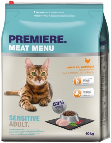 Premiere száraz macskaeledel sensitive adult szárnyas&bárány 10kg