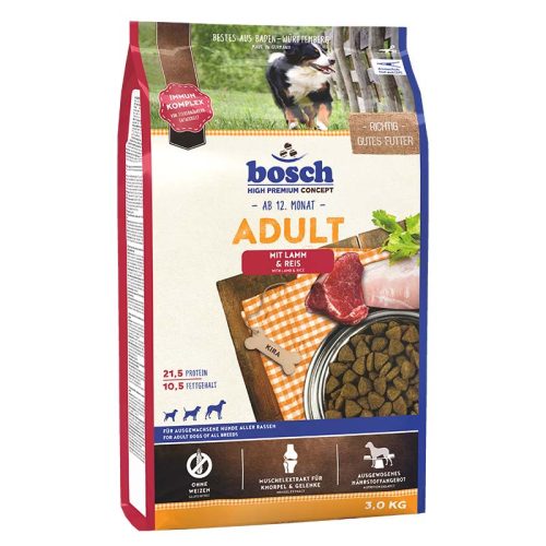 BOSCH száraz kutyaeledel adult bárány&rizs 3kg