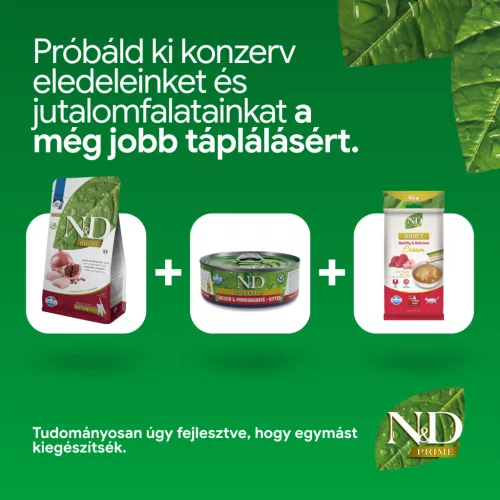 N&D Prime Csirke & Gránátalma Kölyök Száraz Macskaeledel 1,5kg