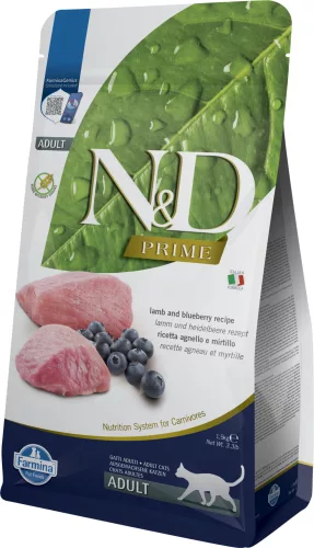 N&D Prime Bárány & Áfonya Felnőtt Száraz Macskaeledel 1,5kg