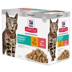   Hill's Science Plan Feline Adult Perfect Weight tasak csirke&lazac 12x85g