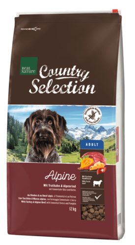 REAL NATURE Country Alpine kutya szárazeledel adult pulyka&marha 12kg