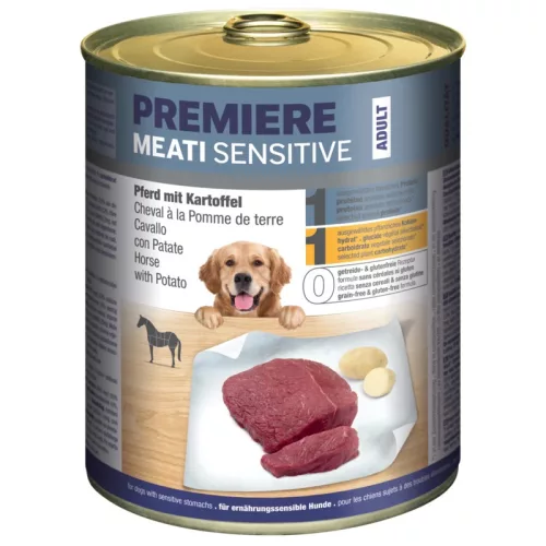 Premiere Meati Sensitive kutya konzerv adult lóhús&burgonya 6x800g