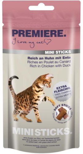 Premiere Mini Sticks macska jutalomfalat csirke&kacsa 50g