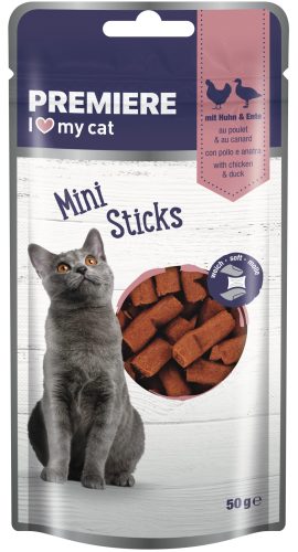 Premiere Mini Sticks macska jutalomfalat csirke&kacsa 50g