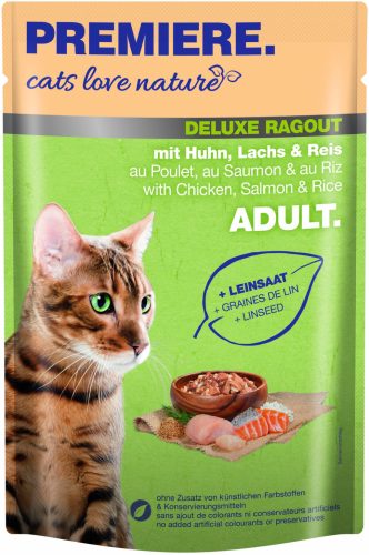 Premiere Cats Love Nature Deluxe Ragout macska tasak adult csirke&lazac 24x100g
