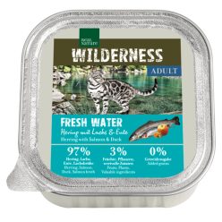   Real Nature Wilderness macska tálka adult Fresh Water hering&lazac 16x100g