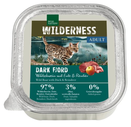 Real Nature Wilderness macska tálka adult Dark Fjord vaddisznó&kacsa&rénszarvas 16x100g