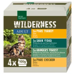   Real Nature Wilderness macska tálka MP adult szárnyas&vad 4x100g