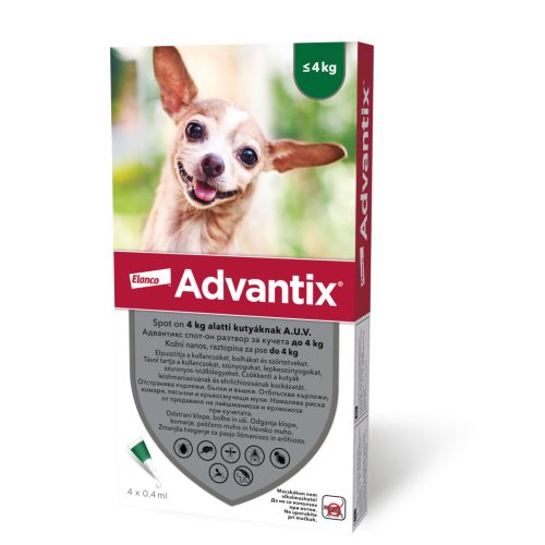 Advantix spot-on kutyáknak <4kg 4x0,4ml