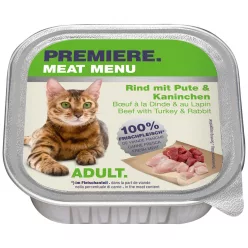   Premiere Meat Menu macska tálka adult marha&pulyka&nyúl 16x100g