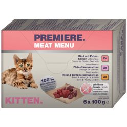 Premiere Meat Menu macska tálka MP kitten húsos 6x100g
