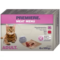 Premiere Meat Menu macska tálka MP adult húsos 6x100g