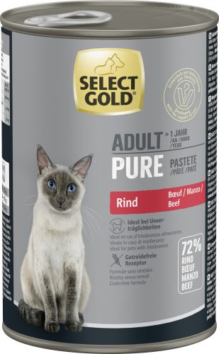 Select Gold Pure macska konzerv adult marha 6x400g