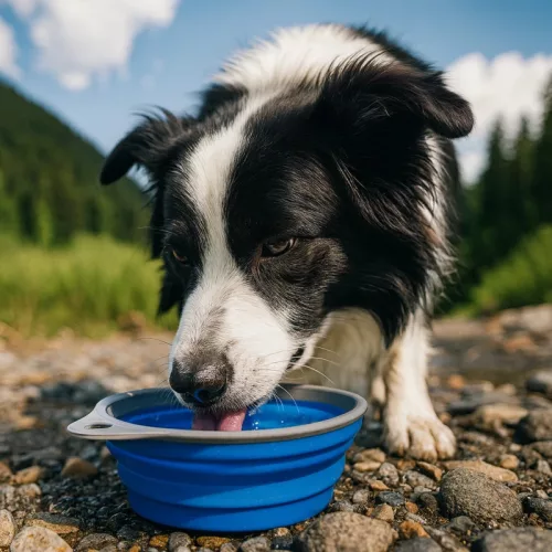 DogsCreek kutya utazótál szilikon kék 500ml
