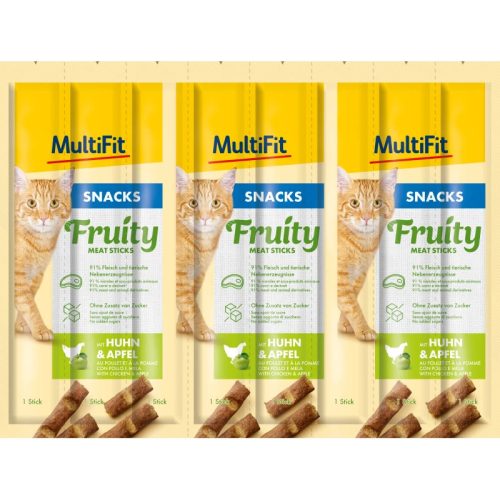 MultiFit Fruit Meat Sticks macska jutalomfalat csirke&alma 7x8x5g