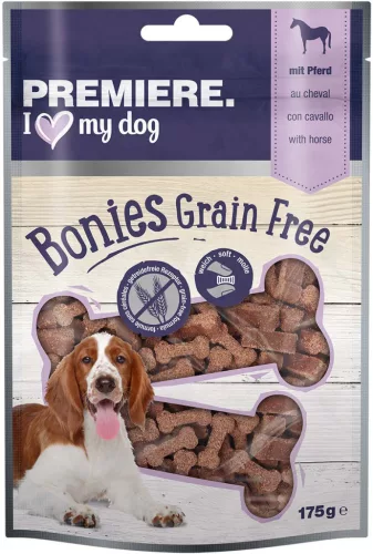 Premiere Bonies kutya jutalomfalat gabonamentes lóhús 175g