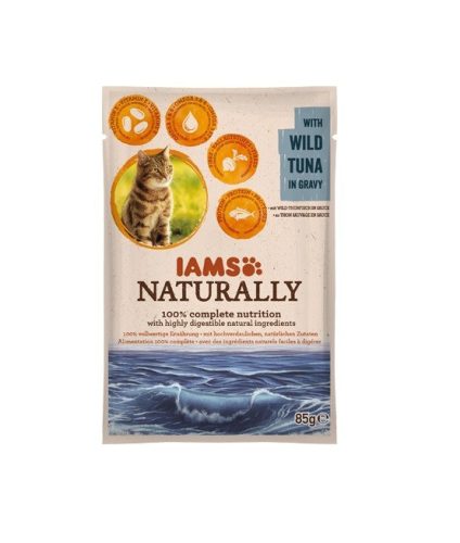 IAMS Naturally macska tasak adult tonhal szószban 24x85g
