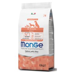 MONGE adult száraz kutyaeledel lazac&rizs 2,5kg