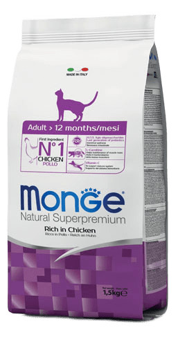 MONGE száraz macskaeledel adult csirke 1,5kg