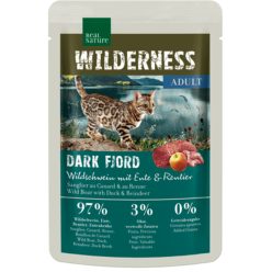   Real Nature Wilderness macska tasak adult Dark Fjord vaddisznó&kacsa&rénszarvas 12x85g
