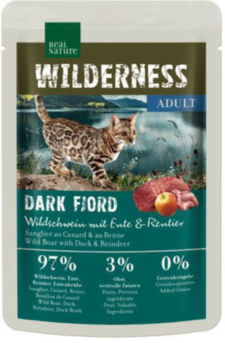 Real Nature Wilderness macska tasak adult Dark Fjord vaddisznó&kacsa&rénszarvas 12x85g
