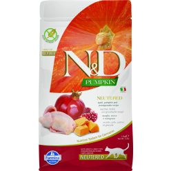   N&D Grain Free fürj&gránátalma sütőtökkel adult steril száraz macskaeledel 1,5kg