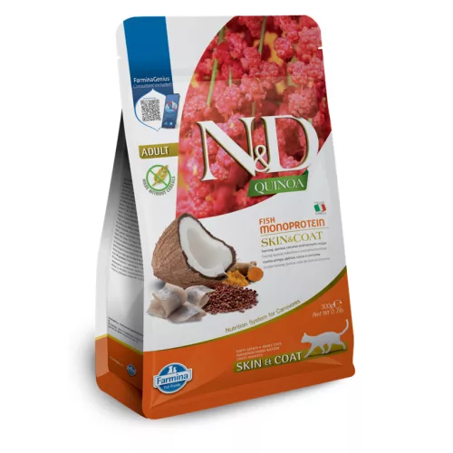 N&D Quinoa Skin & Coat Hering Száraz Macskaeledel 300g