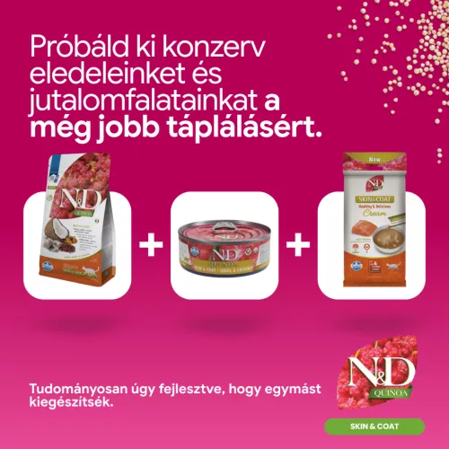 N&D Quinoa Skin & Coat Hering Száraz Macskaeledel 300g