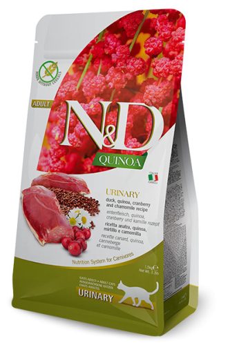 N&D Quinoa Urinary száraz macskaeledel kacsa 300g