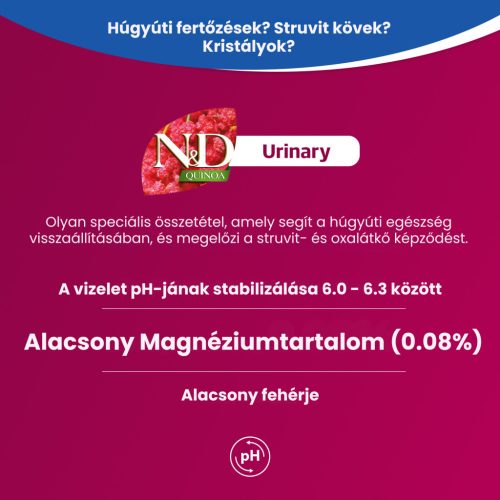 N&D Quinoa Urinary Kacsa Száraz Macskaeledel 300g