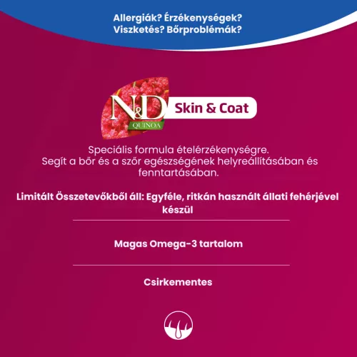 N&D Quinoa Skin & Coat Hering Száraz Macskaeledel 1,5kg