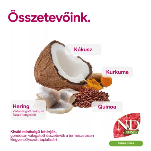 N&D Quinoa Skin & Coat Hering Száraz Macskaeledel 1,5kg