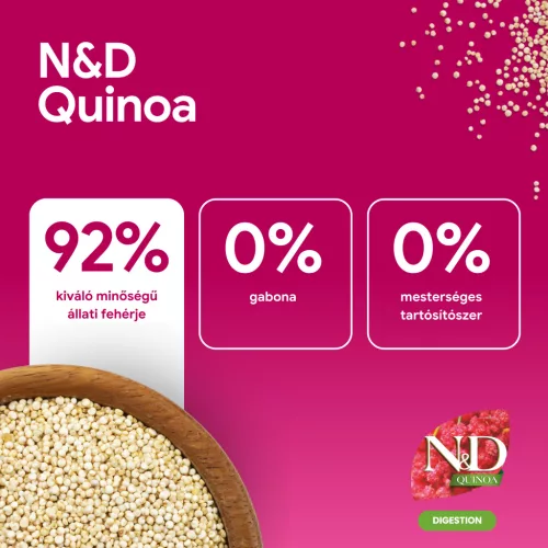 N&D Quinoa Digestion Bárány Száraz Macskaeledel 1,5kg