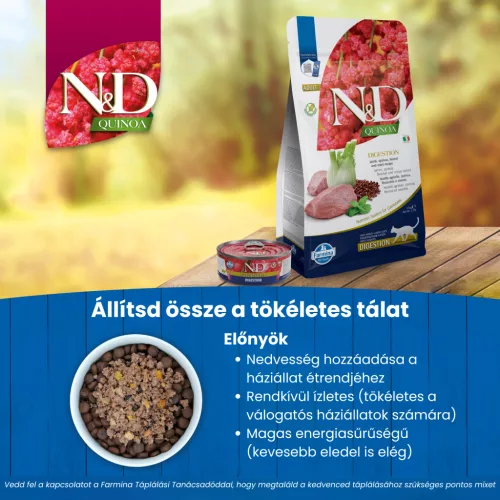 N&D Quinoa Digestion Bárány Száraz Macskaeledel 1,5kg
