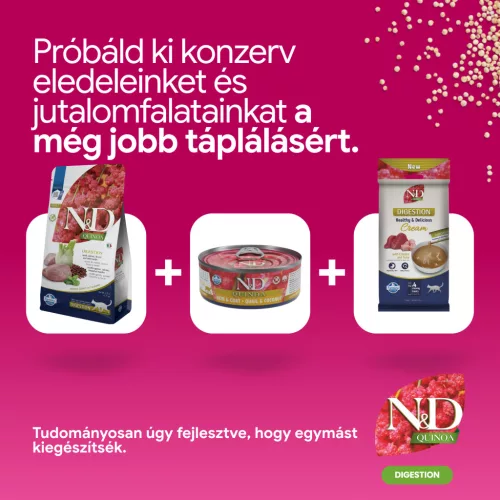 N&D Quinoa Digestion Bárány Száraz Macskaeledel 1,5kg